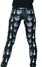 Load image into Gallery viewer, Inverted Cross Cat Leggings - Women&#39;s - Full Length