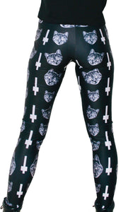 Inverted Cross Cat Leggings - Women's - Full Length