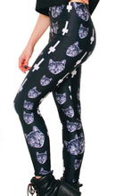 Load image into Gallery viewer, Inverted Cross Cat Leggings - Women&#39;s - Full Length